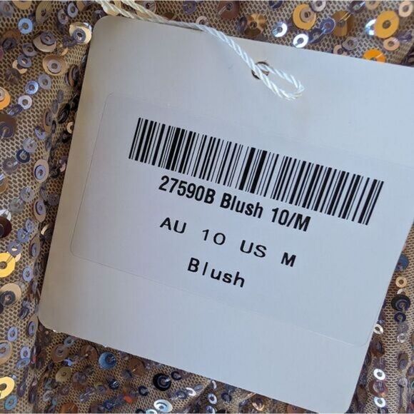 NWT Selfie Leslie Born Wild Strappy Back Sequin Mini Dress Blush Size M Bodycon - Picture 13 of 13